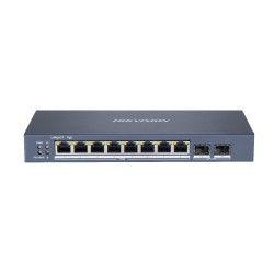 SWITCH. PoE Hikvision, port Gigabit x 8, SFP SFP x 2, managed, carcasa metalica, "DS-3E1510P-SI" (timbru verde 2 lei)