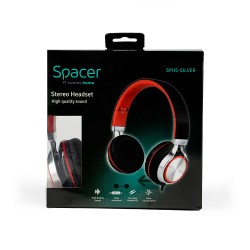 CASTI  Spacer, cu fir, standard, utilizare multimedia, microfon pe fir, pliabile, banda ajustabila, conectare prin Jack 3.5 mm x