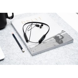 CASTI  Spacer, wireless, intraauriculare cu fir de legatura si prindere magnetica, pt smartphone, microfon pe fir, conectare pri