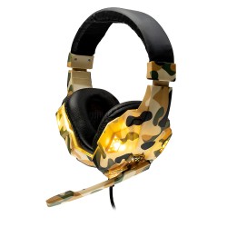 CASTI Spacer, cu fir, standard, utilizare gaming, microfon pe brat, conectare Jack 3.5 mm x 2, lumina verde, camuflaj, "SPGH-CAM