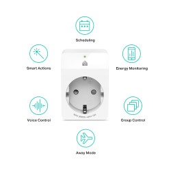 PRIZA inteligenta TP-LINK, Monitorizare consum,Slim, Schuko x 1, conectare prin Schuko (T), 16 A, programare prin smartphone, Wi