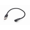 CABLU alimentare si date GEMBIRD, pt. smartphone, USB 2.0 (T) la Lightning (T) 90 grade, 0.2m, negru, "CC-USB2-AMLML-0.2M" (timb