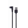 CABLU alimentare si date GEMBIRD, pt. smartphone, USB 2.0 (T) la Lightning (T) 90 grade, 0.2m, negru, "CC-USB2-AMLML-0.2M" (timb