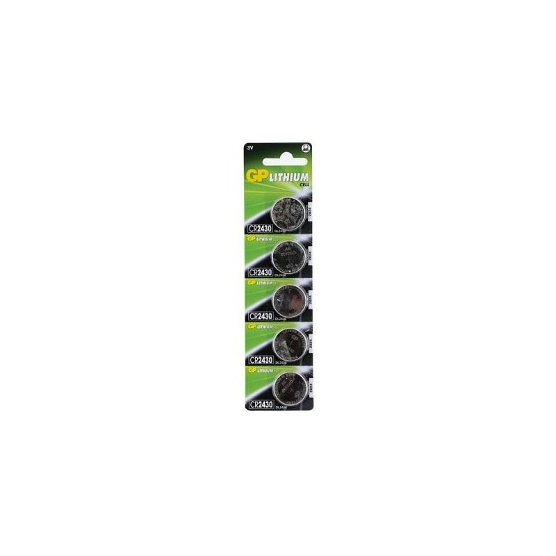Baterie GP Batteries, butoni (CR2430) 3V lithium, blister 5 buc. "GPCR2430-2CPU5" "GPPBL2430054" - 645266 (timbru verde 0.05 lei