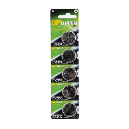 Baterie GP Batteries, butoni (CR2430) 3V lithium, blister 5 buc. "GPCR2430-2CPU5" "GPPBL2430054" - 645266 (timbru verde 0.05 lei