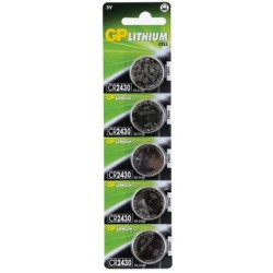 Baterie GP Batteries, butoni (CR2430) 3V lithium, blister 5 buc. "GPCR2430-2CPU5" "GPPBL2430054" - 645266 (timbru verde 0.05 lei