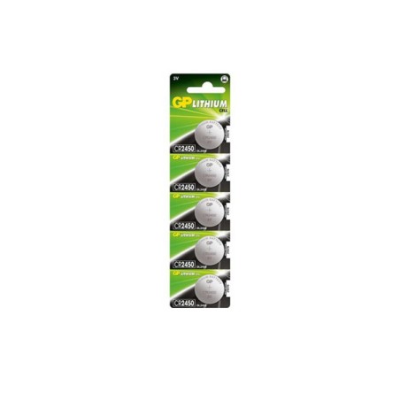 Baterie GP Batteries, butoni (CR2450) 3V lithium, blister 5 buc. " GPCR2450-2CPU5" "GPPBL2450054" (timbru verde 0.05 lei)