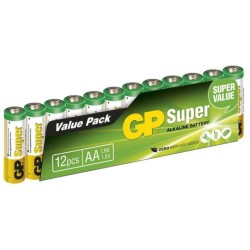 Baterie GP Batteries, Super Alcalina AA (LR6) 1.5V alcalina, shrink 12 buc. "GP15A-2VES12" "GPPCA15AS121" - 18350 (timbru verde 