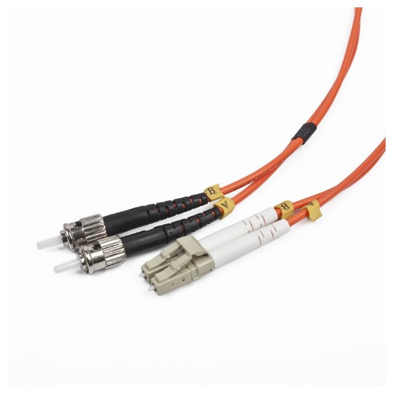 CABLU FIBRA OPTICA duplex multimode, 10m, conectori LC-ST, bulk, Gembird "CFO-LCST-OM2-10M"