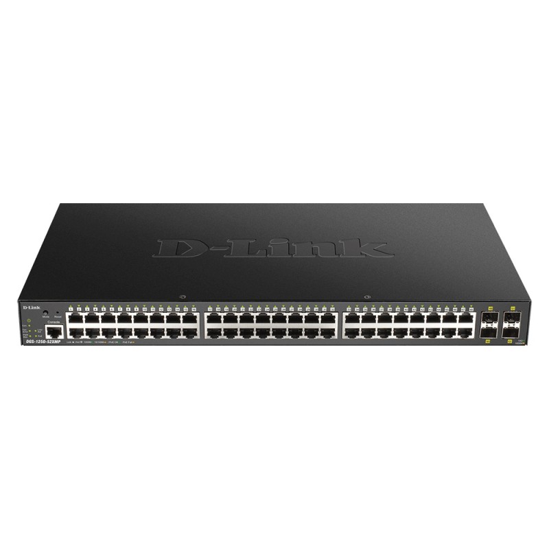 SWITCH. PoE D-Link, port Gigabit x 48, SFP SFP+ x 4, managed, carcasa metalica, "DGS-1250-52XMP" (timbru verde 2 lei)