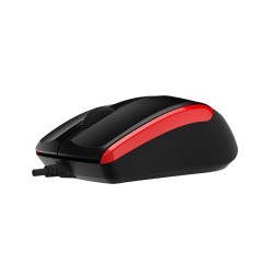 MOUSE DELUX, PC sau NB, cu fir, USB, optic, 1000 dpi, butoane/scroll 3/1, , negru-rosu, "M321BU-BR" (timbru verde 0.18 lei)