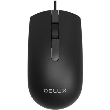 MOUSE DELUX, PC sau NB, cu fir, USB, optic, 1000 dpi, butoane/scroll 3/1, , negru, "M322BU-BK" (timbru verde 0.18 lei)