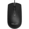 MOUSE DELUX, PC sau NB, cu fir, USB, optic, 1000 dpi, butoane/scroll 3/1, , negru, "M322BU-BK" (timbru verde 0.18 lei)
