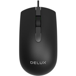 MOUSE DELUX, PC sau NB, cu fir, USB, optic, 1000 dpi, butoane/scroll 3/1, , negru, "M322BU-BK" (timbru verde 0.18 lei)