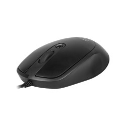 MOUSE DELUX, PC sau NB, cu fir, USB, optic, 3200 dpi, butoane/scroll 4/1, , negru, "M366BU-BK" (timbru verde 0.18 lei)