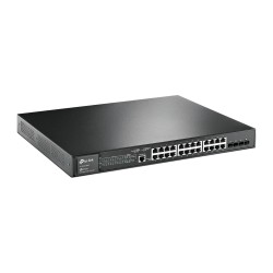 Switch TP-Link cu management L2, 24 Porturi Gigabit POE+, 4× Gigabit SFP Slots, 1× RJ45 Console Port, 1× Micro-USB Console Port 