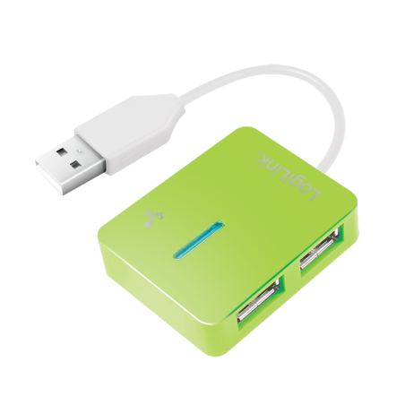 HUB extern LOGILINK, porturi USB: USB 2.0 x 4, conectare prin USB 2.0, Smile, verde, "UA0138" (timbru verde 0.18 lei)