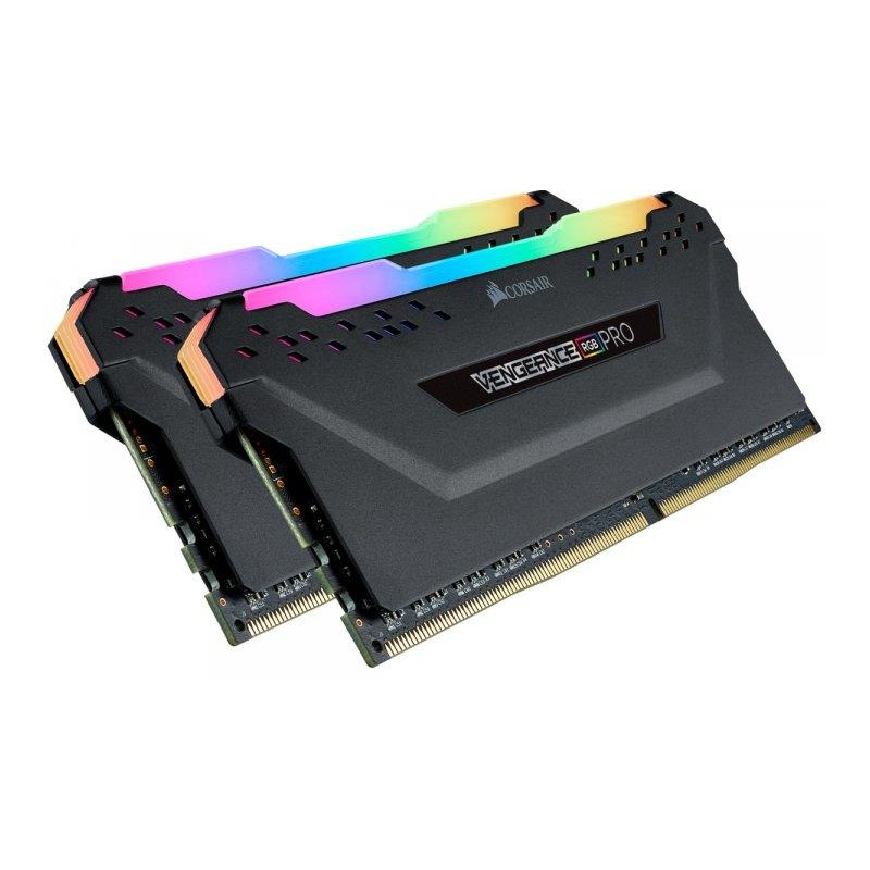 Memorie DDR Corsair DDR4 32 GB, frecventa 3600 MHz, 16 GB x 2 module, radiator, iluminare RGB, "CMW32GX4M2D3600C18"