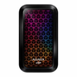 SSD extern ADATA SE770G, 1 TB, 2.5 inch, USB 3.2 Gen 2 w/ Type-C, R/W: 1000/800 MB/s, iluminare RGB "ASE770G-1TU32G2-CBK" (timbr