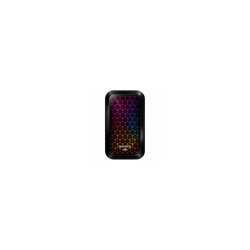 SSD extern ADATA SE770G, 1 TB, 2.5 inch, USB 3.2 Gen 2 w/ Type-C, R/W: 1000/800 MB/s, iluminare RGB "ASE770G-1TU32G2-CBK" (timbr