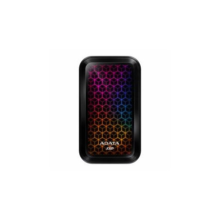 SSD extern ADATA SE770G, 1 TB, 2.5 inch, USB 3.2 Gen 2 w/ Type-C, R/W: 1000/800 MB/s, iluminare RGB "ASE770G-1TU32G2-CBK" (timbr