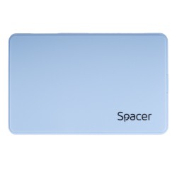 RACK extern SPACER, pt HDD/SSD, 2.5 inch, S-ATA, interfata PC USB 3.0, Husa piele sintetitca, plastic, Bleu, "SPR-25612BL" (timb