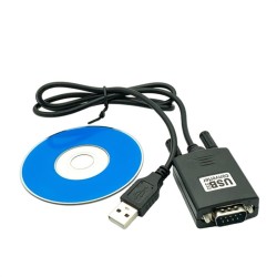 ADAPTOR USB SPACER, USB 2.0 (T) la Serial DB9M (9-pin)(RS232)(T), cu cablu 30cm, negru, "SPA-USB-RS232" (timbru verde 0.08 lei)