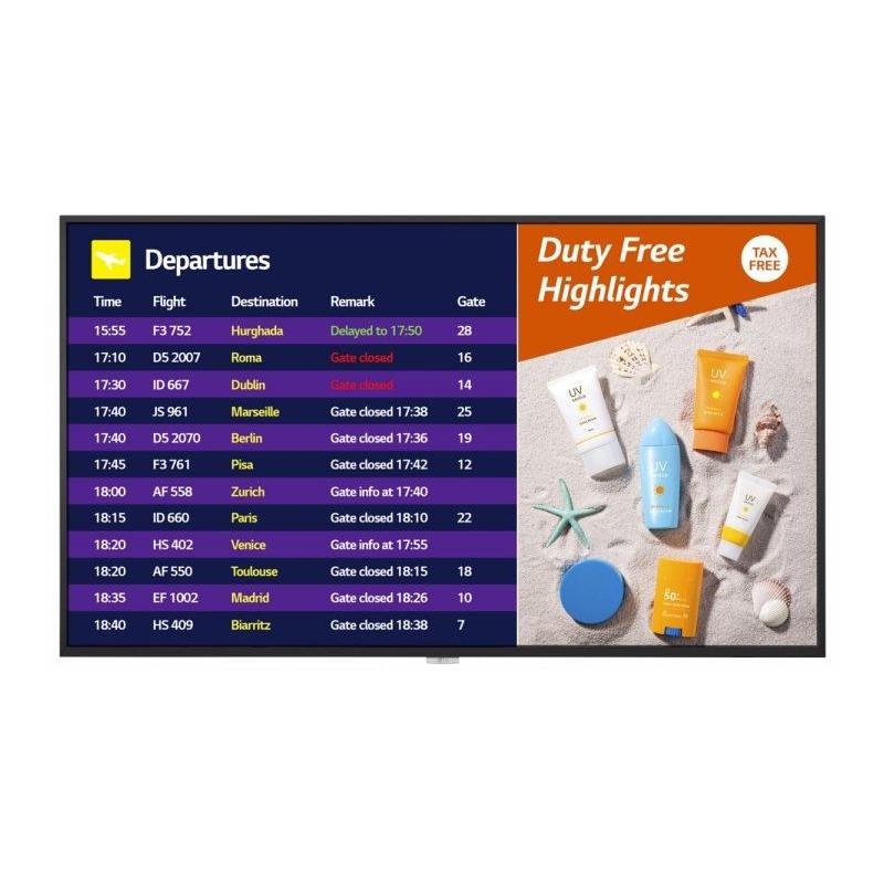 MONITOR LG - signage 49 inch, signage, IPS, 4K UHD (3840 x 2160), Wide, 700 cd/mp, 8 ms, HDMI x 3 | DisplayPort | DVI-D, "49UH7F