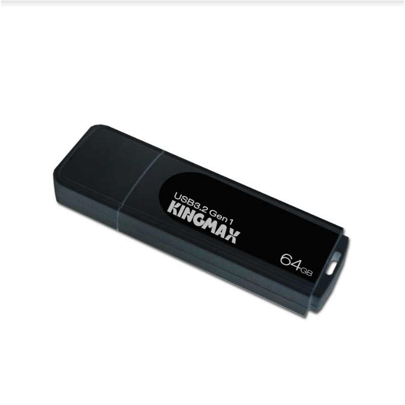 MEMORIE USB 3.2 Gen 1 KINGMAX  64 GB, cu capac, plastic, negru, "KM64GPB07B" (timbru verde 0.03 lei)