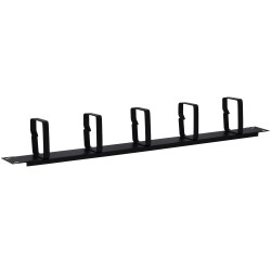 PANOU gestionare cabluri SPACER, tip masca orizontala, 5 console metalice, 19 inch, 1U, negru, "SPCM-1U-BK"