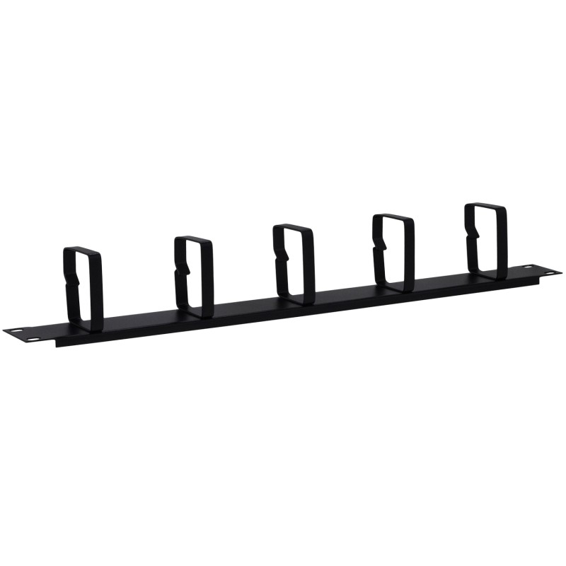 PANOU gestionare cabluri SPACER, tip masca orizontala, 5 console metalice, 19 inch, 1U, negru, "SPCM-1U-BK"