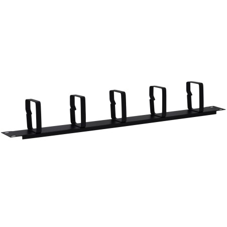 PANOU gestionare cabluri SPACER, tip masca orizontala, 5 console metalice, 19 inch, 1U, negru, "SPCM-1U-BK"