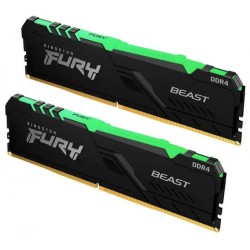 Memorie DDR Kingston - gaming DDR4 16 GB, frecventa 2666 MHz, 8 GB x 2 module, radiator, iluminare RGB, "KF426C16BBAK2/16"