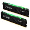 Memorie DDR Kingston - gaming DDR4 16 GB, frecventa 2666 MHz, 8 GB x 2 module, radiator, iluminare RGB, "KF426C16BBAK2/16"