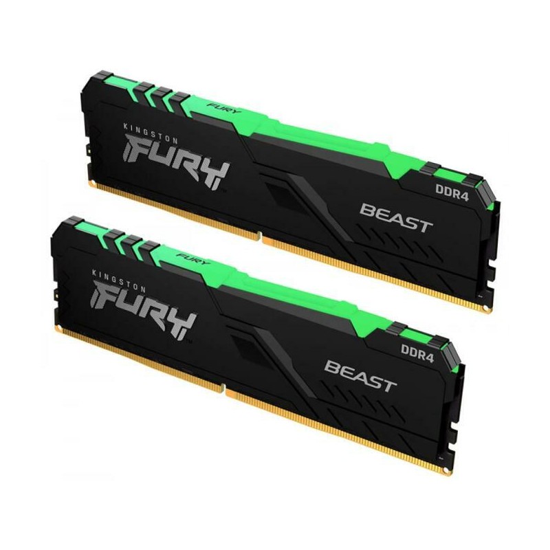 Memorie DDR Kingston - gaming DDR4 32 GB, frecventa 3200 MHz, 16 GB x 2 module, radiator, iluminare RGB, "KF432C16BB1AK2/32"