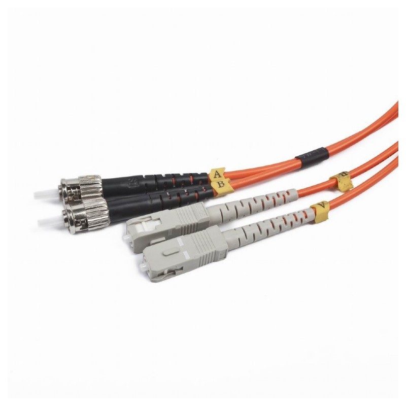 CABLU FIBRA OPTICA duplex multimode,  1m, conectori ST-SC, bulk, Gembird "CFO-STSC-OM2-1M" - Lichidare stoc
