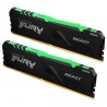 Memorie DDR Kingston - gaming DDR4 16 GB, frecventa 3600 MHz, 8 GB x 2 module, radiator, iluminare RGB, "KF436C17BBAK2/16"
