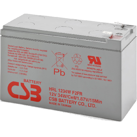 Acumulator CSB HRL1234W LongLife, 12V/9Ah, 2.7kg, "HRL1234WF2FR" (timbru verde 6 lei)
