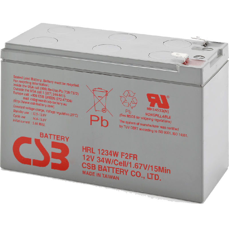 Acumulator CSB HRL1234W LongLife, 12V/9Ah, 2.7kg, "HRL1234WF2FR" (timbru verde 6 lei)