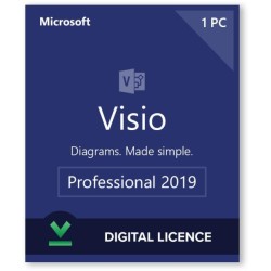 Visio Pro 2019 Win English Medialess, "D87-07432"