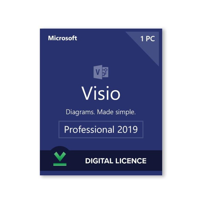 Visio Pro 2019 Win English Medialess, "D87-07432"