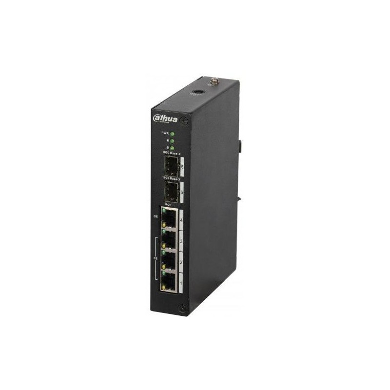 SWITCH. PoE Dahua, port Gigabit x 4, SFP SFP x 2, "PFS3206-4P-96" (timbru verde 2 lei)