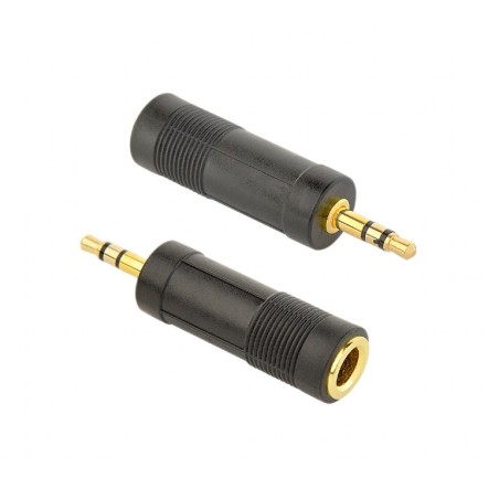 ADAPTOR audio GEMBIRD stereo (1 x 6.35 mm jack M la 1 x 3.5 mm jack T), negru, "A-6.35F-3.5M" (timbru verde 0.08 lei)