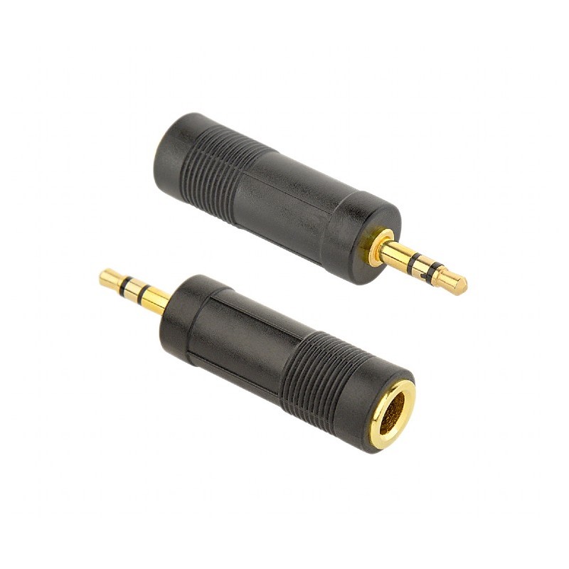 ADAPTOR audio GEMBIRD stereo (1 x 6.35 mm jack M la 1 x 3.5 mm jack T), negru, "A-6.35F-3.5M" (timbru verde 0.08 lei)