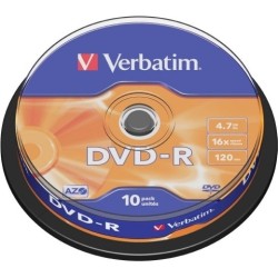DVD-R VERBATIM  4.7GB, 120min, viteza 16x,  10 buc, Single Layer, spindle, "Matt Silver" "43523" 951762