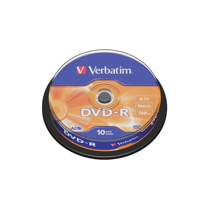 DVD-R VERBATIM  4.7GB, 120min, viteza 16x,  10 buc, Single Layer, spindle, "Matt Silver" "43523" 951762
