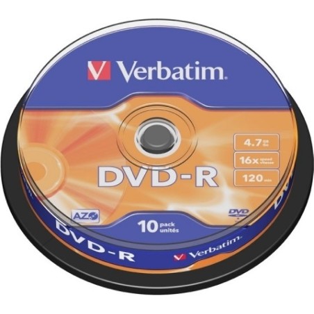 DVD-R VERBATIM  4.7GB, 120min, viteza 16x,  10 buc, Single Layer, spindle, "Matt Silver" "43523" 951762