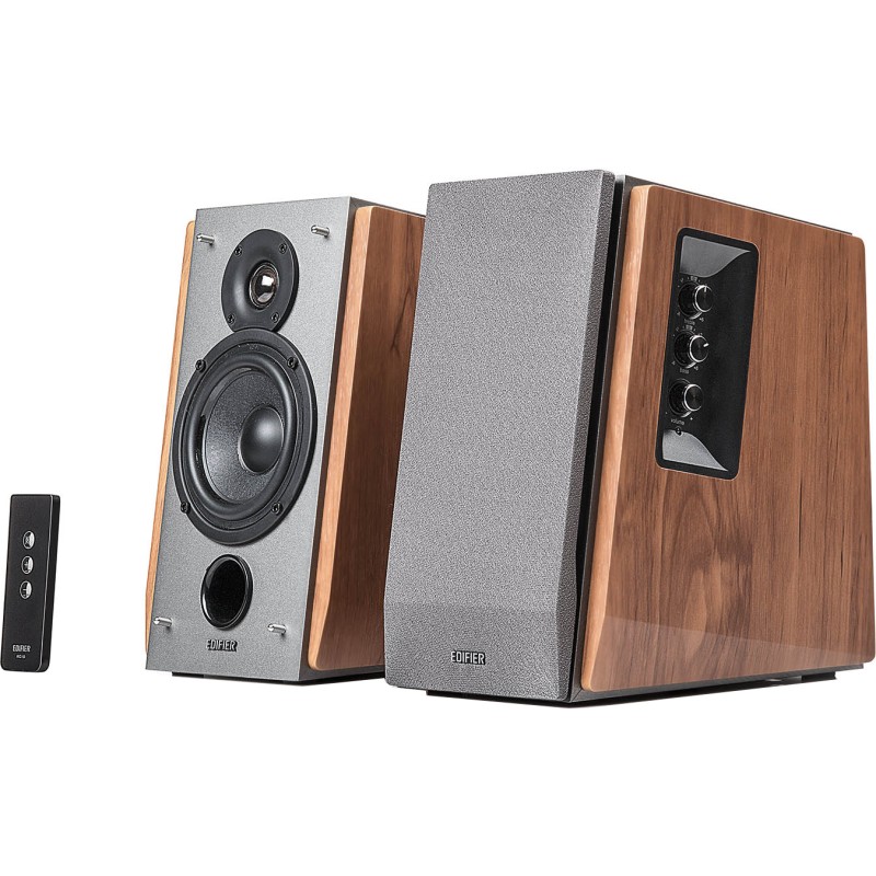 BOXE EDIFIER 2.0, RMS:  60W (2 x 13W, 2 x 17W), telecomanda wireless, volum, bass, treble, dual RCA, brown, "R1600TIII"   (timbr