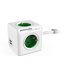 PRIZA ALLOCACOC, Schuko x 4, conectare prin Schuko (T), USB 2.1A x 2, cablu 1.5 m, 10 A, protectie copii, alb, "1402GN/DEEUPC" (