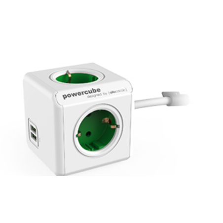 PRIZA ALLOCACOC, Schuko x 4, conectare prin Schuko (T), USB 2.1A x 2, cablu 1.5 m, 10 A, protectie copii, alb, "1402GN/DEEUPC" (
